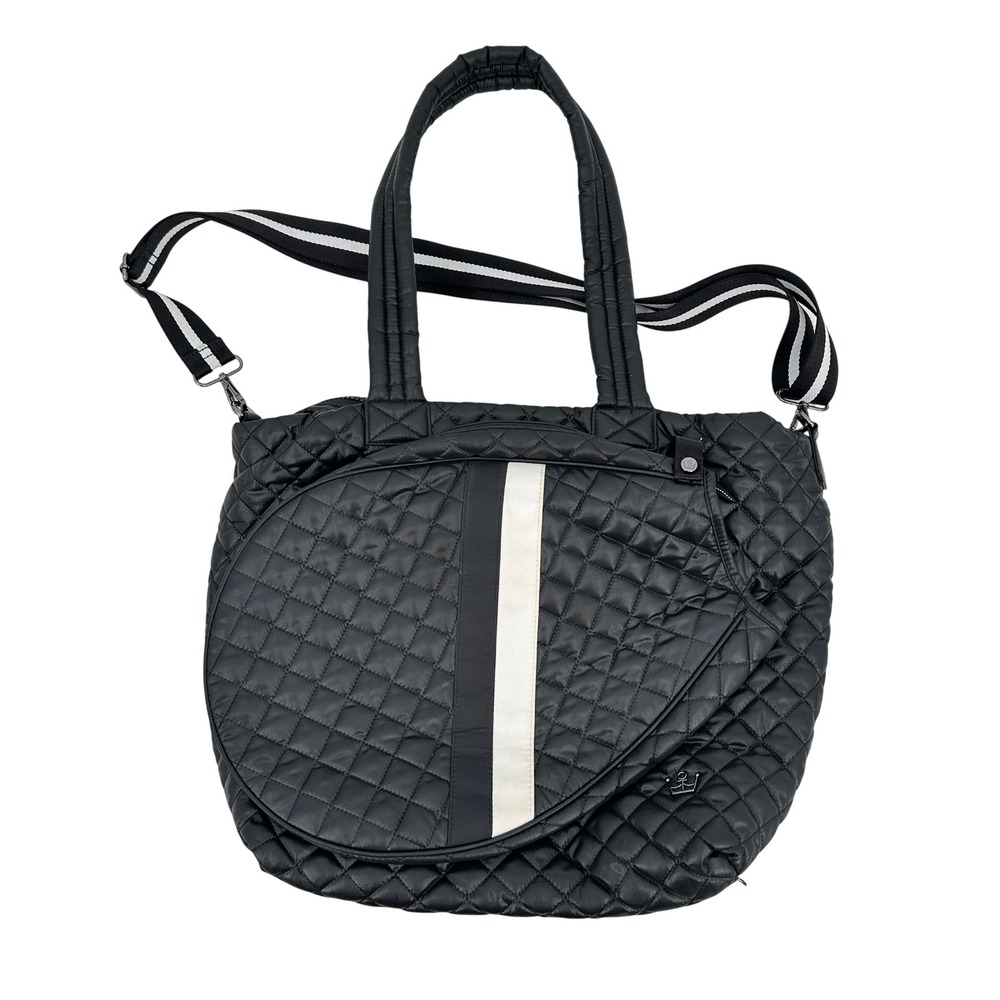 Oliver Thomas Kitchen Sink Tennis Tote Bag Black White Quilted Crossbody Sporty